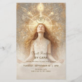 Tarot Mystic Woman Eye Moon Gold Flyer (Voorkant)
