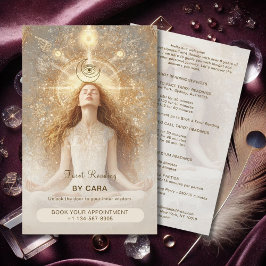 Tarot Mystic Woman Eye Moon Gold Flyer