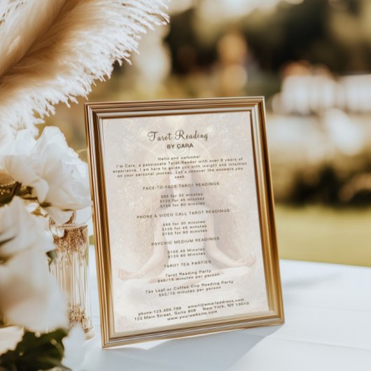 Tarot Mystic Woman Eye Moon Gold prijslijst Poster