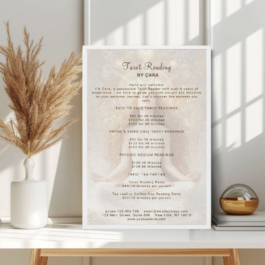 Tarot Mystic Woman Eye Moon Gold prijslijst Poster