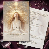 Tarot Mystic Woman Eye Moon Gold QR-code Flyer
