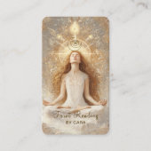 Tarot, Mystic Woman Eye Moon Gold Visitekaartje (Voorkant)