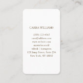 Tarot, Mystic Woman Eye Moon Gold Visitekaartje (Achterkant)