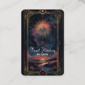 Tarot, Mystieke Paarse-Gouden QR-Code Visitekaartje (Voorkant)