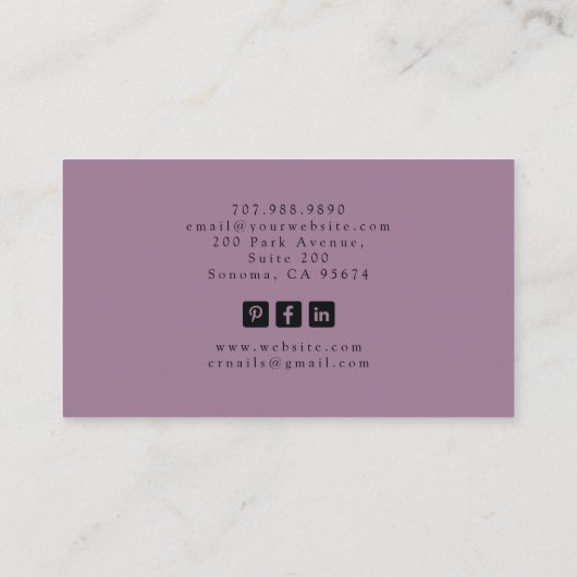 Tarot Nail Salon Visitekaartje (Achterkant)