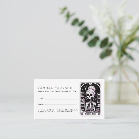 Tarot Nail Technician Afspraakkaarten Afsprakenkaartje (Staand voorkant)