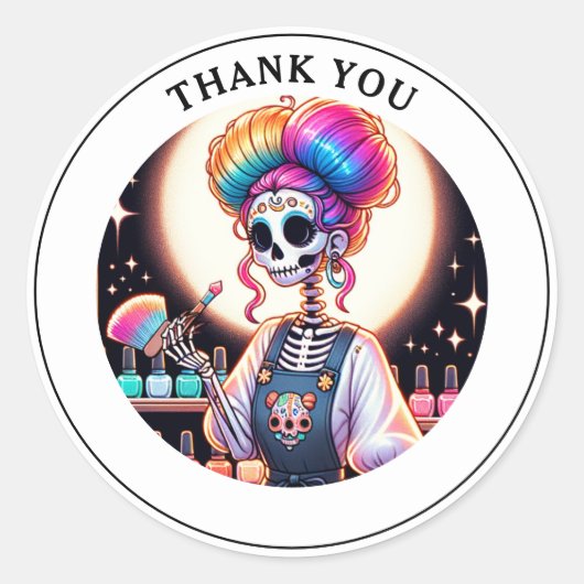 Tarot Nail Technician Bedankt Ronde Sticker (Voorkant)