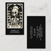 Tarot Nail Technician Black Business Card Visitekaartje (Voorkant / Achterkant)