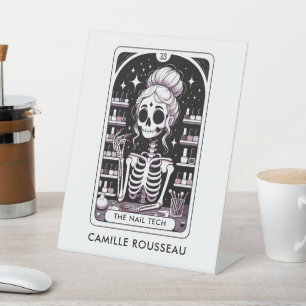 Tarot Nail Technician Gepersonaliseerde zaken Reclamebord Met Voetstuk