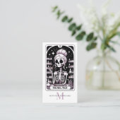 Tarot Nail Technician Monogrammed Visitekaartje (Staand voorkant)