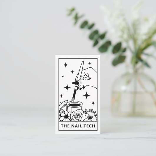 Tarot Nail Technician Nail Art Visitekaartje (Staand voorkant)