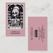 Tarot Nail Technician Roos Pink Visitekaartje (Voorkant / Achterkant)