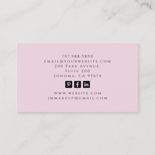 Tarot Nail Technician Roze Visitekaartje (Achterkant)