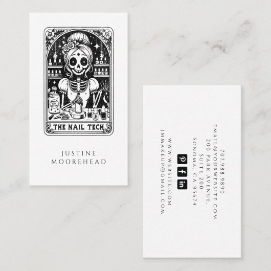 Tarot Nail Technician Visitekaartje (Voorkant / Achterkant)