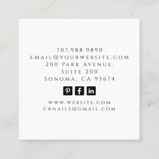 Tarot Nail Technician Visitekaartje (Achterkant)