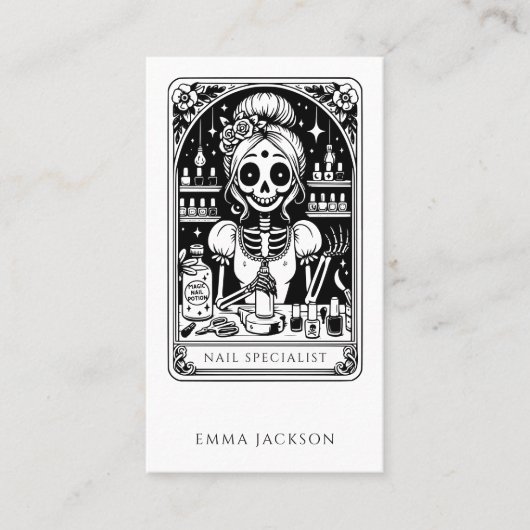 Tarot Nail Technician Visitekaartje (Voorkant)