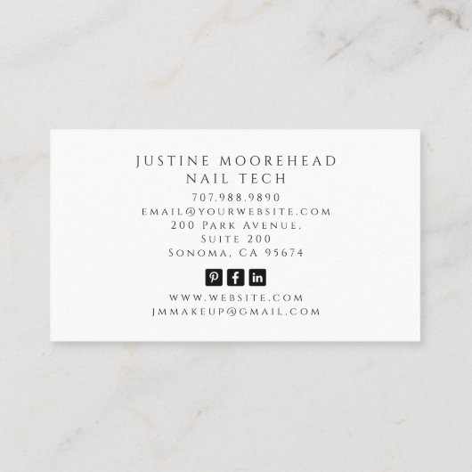 Tarot Nail Technician Visitekaartje (Achterkant)