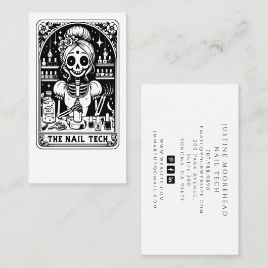 Tarot Nail Technician Visitekaartje (Voorkant / Achterkant)