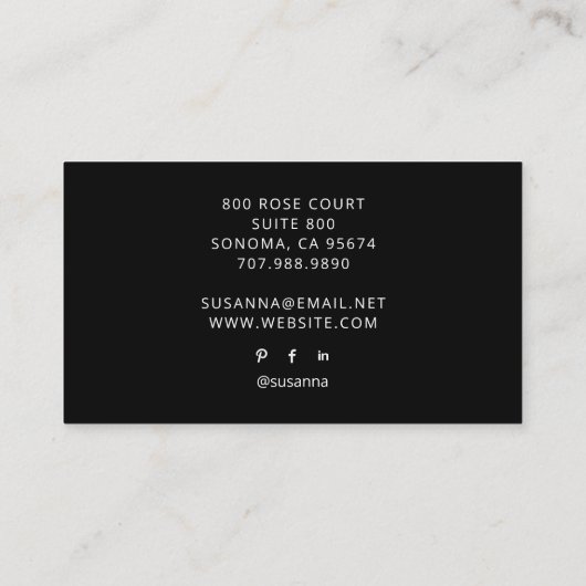 Tarot Nurse Black Visitekaartje (Achterkant)