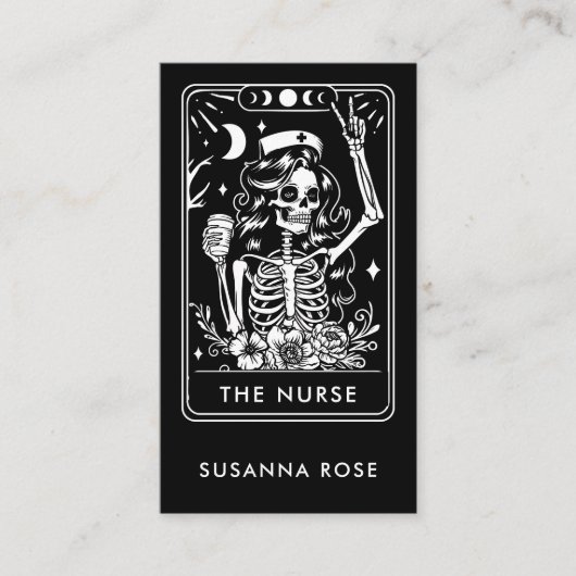 Tarot Nurse Black Visitekaartje (Voorkant)