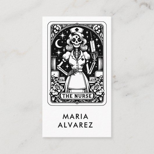 Tarot Nurse Black Visitekaartje (Voorkant)