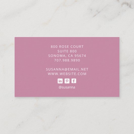 Tarot Nurse Dusty Pink Visitekaartje (Achterkant)