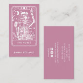 Tarot Nurse Dusty Pink Visitekaartje (Voorkant / Achterkant)