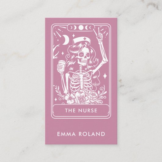Tarot Nurse Dusty Pink Visitekaartje (Voorkant)
