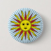 Tarot of Marseille Sun-symbool (#19) Ronde Button 5,7 Cm (Voorkant)