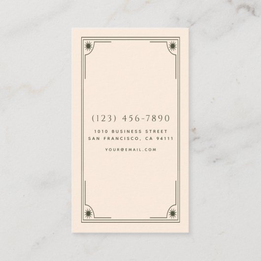 Tarot Olive  Hair Stylist Visitekaartje (Achterkant)