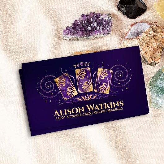 Tarot / Oracle kaarten gouden ornament Visitekaartje