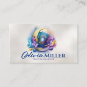 Tarot / Oracle kaarten met maan en kristallen Visitekaartje (Voorkant)