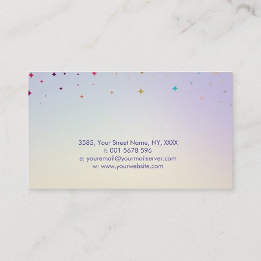 Tarot / Oracle kaarten met maan en kristallen Visitekaartje (Achterkant)