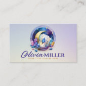 Tarot / Oracle kaarten met maan en kristallen Visitekaartje (Voorkant)