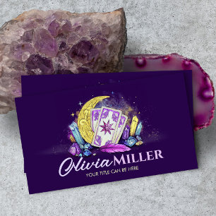 Tarot / Oracle kaarten met maan en kristallen Visitekaartje