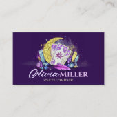 Tarot / Oracle kaarten met maan en kristallen Visitekaartje (Voorkant)