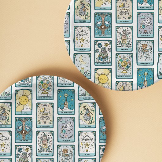 Tarot Patterned Baby Shower  Papieren Bordje