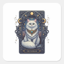 Tarot Perzisch - De bekende Halloween kat Vierkante Sticker