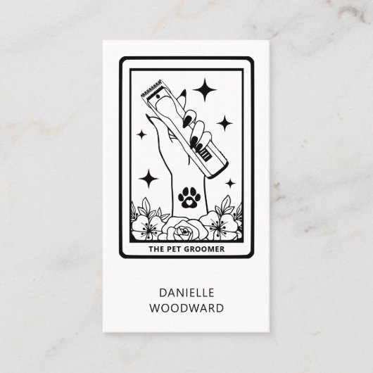 Tarot Pet Groomer Visitekaartje (Voorkant)