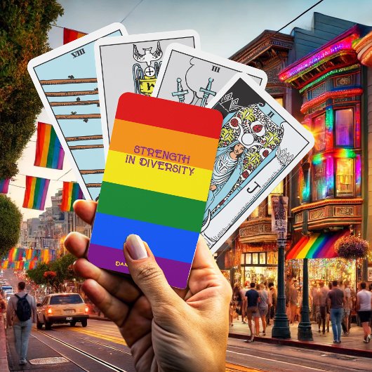 Tarot Pride Maand Sterkte Diversiteit Regenboog Vl Pokerkaarten
