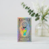 Tarot Reader | Holographic Celestial Tarot Reader  Visitekaartje (Staand voorkant)