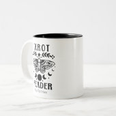 Tarot Reader Maan Fase Moth Divinatie Mystic Tweekleurige Koffiemok (Voorkant links)