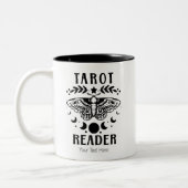Tarot Reader Maan Fase Moth Divinatie Mystic Tweekleurige Koffiemok (Links)