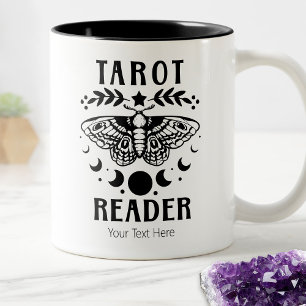Tarot Reader Maan Fase Moth Divinatie Mystic Tweekleurige Koffiemok