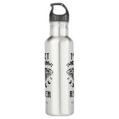 Tarot Reader Moon Phase Galaxy Stars Moth-bladeren Waterfles (Achterkant)