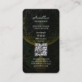 Tarot Reader Psychic Fortune Teller Green Mandala  Visitekaartje (Achterkant)