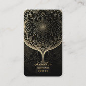 Tarot Reader Psychisch Elegant Zwart Goud Mandala Visitekaartje (Voorkant)