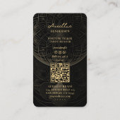 Tarot Reader Psychisch Elegant Zwart Goud Mandala Visitekaartje (Achterkant)