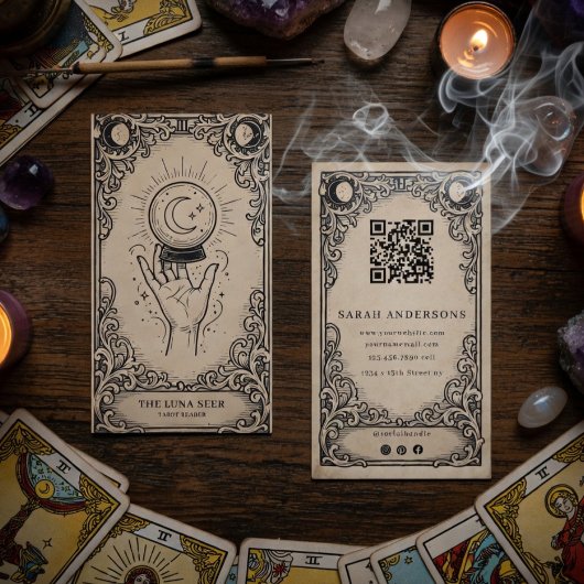 Tarot Reader | Vintage Celestial Mystic Fortune Visitekaartje