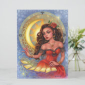 Tarot Reader Zodiac Gypsy Girl Fantasy Art Kaart (Staand voorkant)